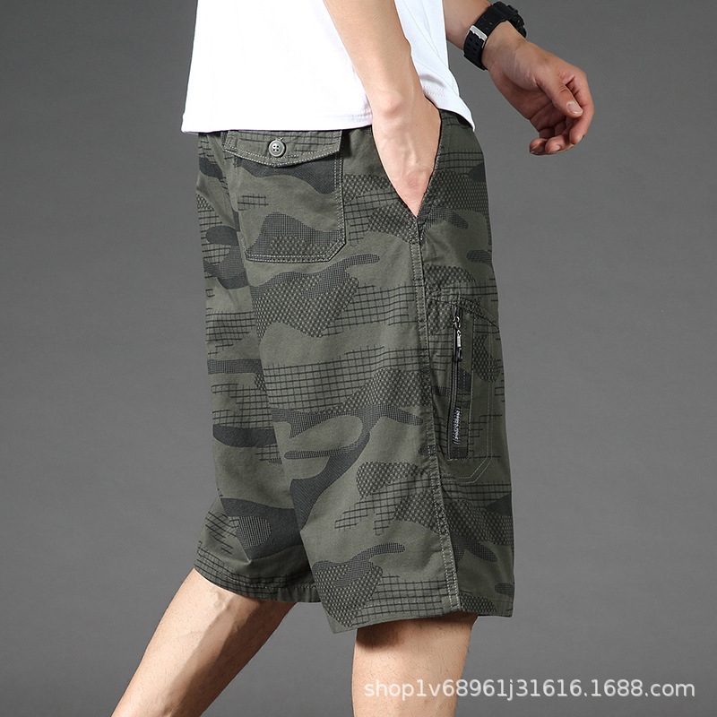 Zoruo cropped pants men's summer thin loose cotton camouflage shorts casual outer wear Middle pants middle-aged 8531 Zoruo cropped pants men's summer thin loose cotton camouflage shorts casual outer wear Middle pants middle-aged 8531