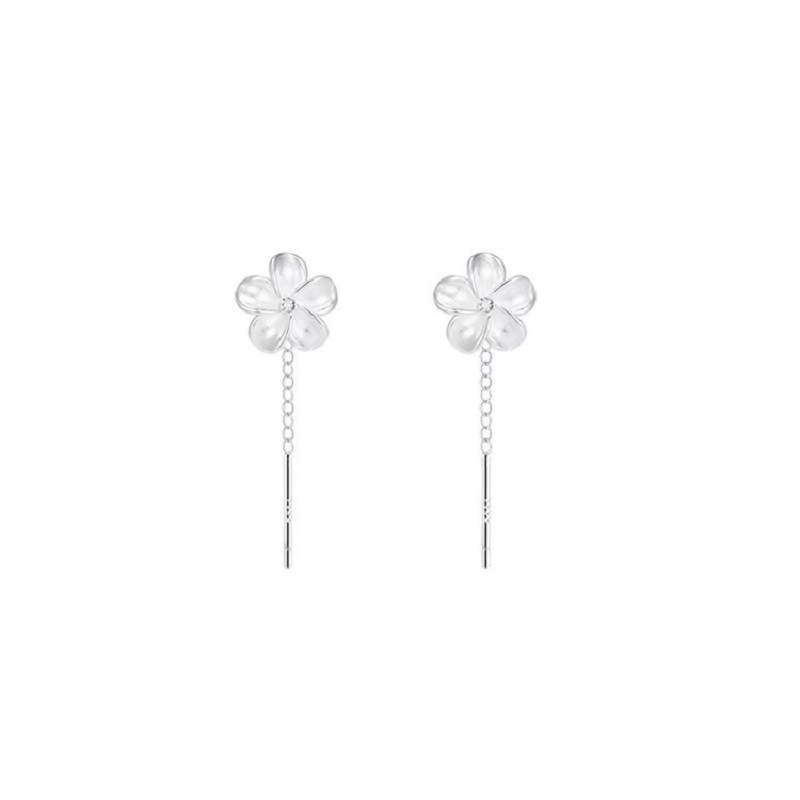 S925 plata esterlina Gardenia auriculares femeninos auriculares 2024 nuevos aretes de agujeros de orejas de fluido explosivo