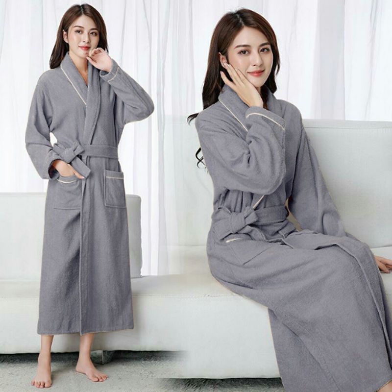 (2개) 목욕 가운 수건 소재 목욕 가운 남녀 확장 병원 잠옷 호텔 커플 학생 땀 김이 봄 여름 제조 업체
