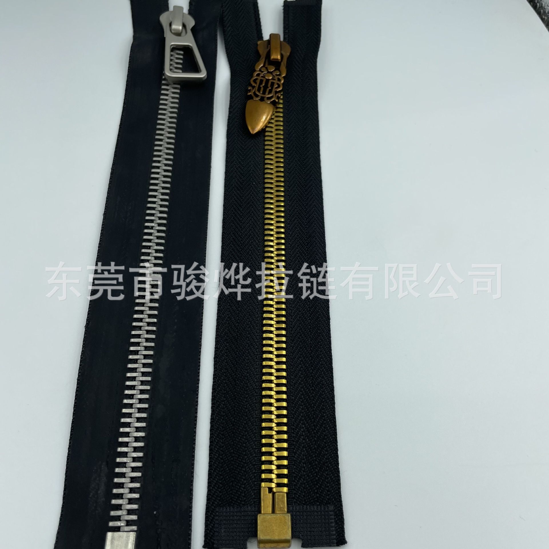 8号电镀茶古金牙双点牙开尾金属拉链