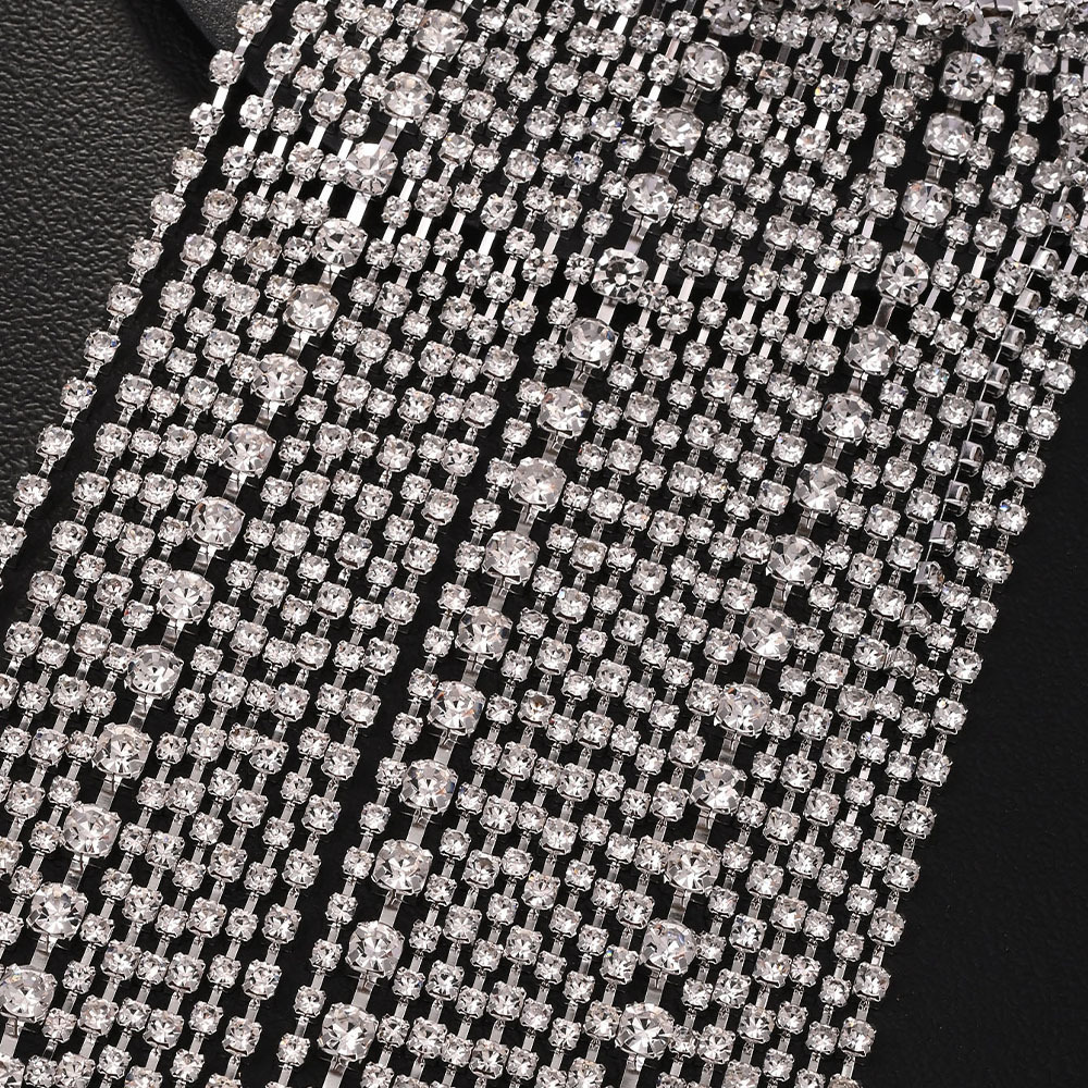 Europa y los Estados Unidos de moda caliente fluido diseño de aro de cabello de diamante cadena de cabello accesorios callejuelas banda de cabeza