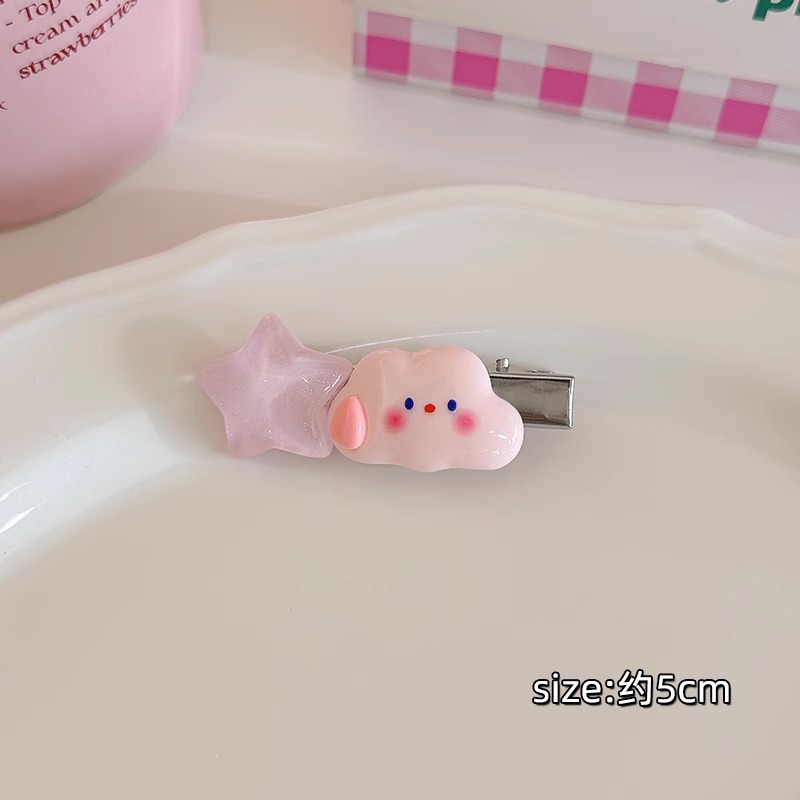 Horquilla de color dopamina, clip de pico de pato de cabello roto coreano femenino, horquilla de sentido avanzado y2k, clip lateral con flequillo, tocado