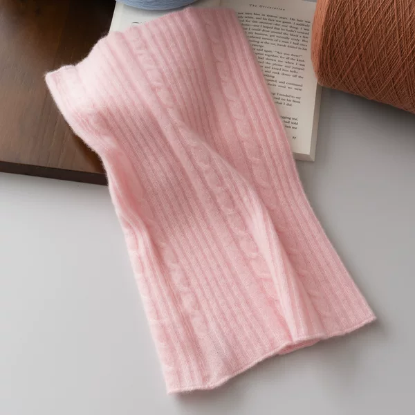 Lukaisha Knitted Cashmere Scarf for Men and Women, Thickened Cable-Knit Cashmere Neck Warmer, Versatile Winter Thermal Fake Collar