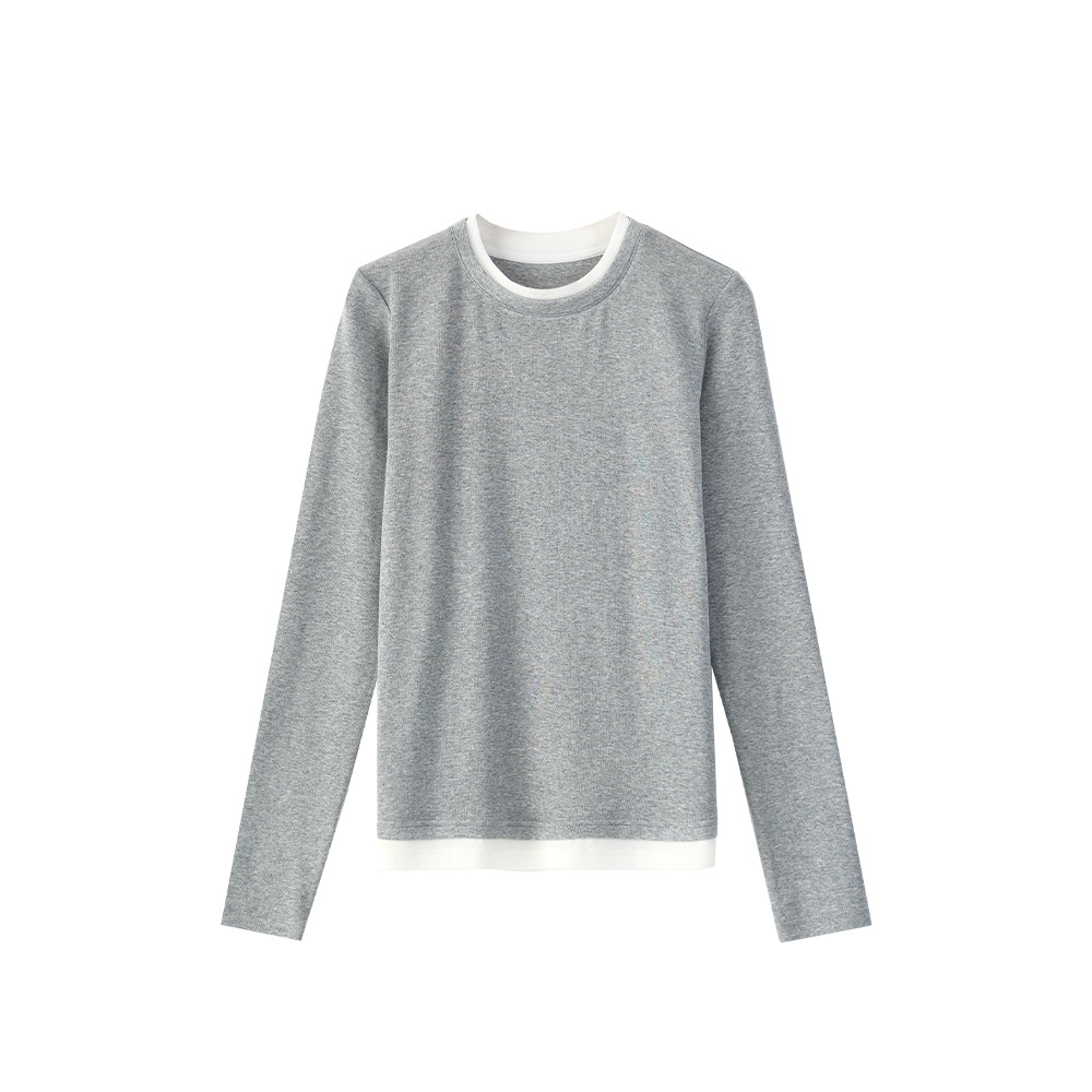 HAISHIWEI 광저우 13 선 가을과 겨울 대비 크루 넥 풀오버 탑 게으른 바람 어깨 양모베이스 셔츠