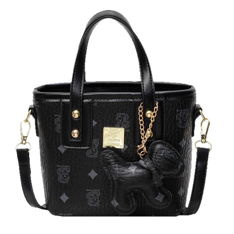 Bolso de canasta de verduras portátil impreso coreano para mujer 2025 nuevo bolso de cubo de todo fósforo de moda bolso de mensajero de un solo hombro de estilo occidental