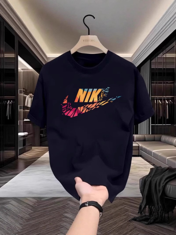 クロスボーダー夏用半袖Tシャツ メンズ カップルプリント トレンドブランド ゆったり カジュアル 綿100% 丸首トップス トレンド|undefined