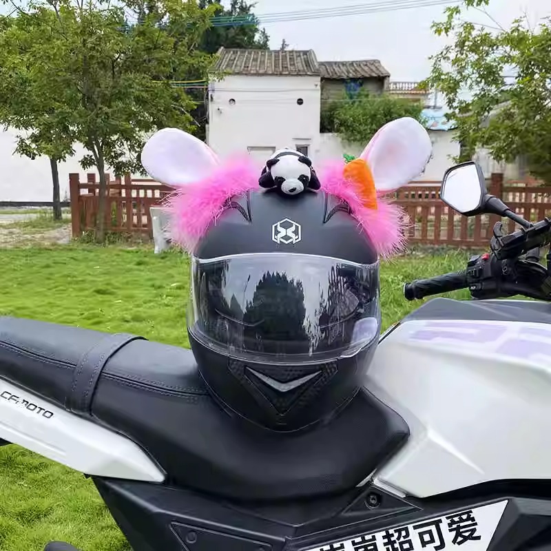Helmet Decoration Plush Cat Ears Detachable Universal Motorcycle Helmet Ski Accessories