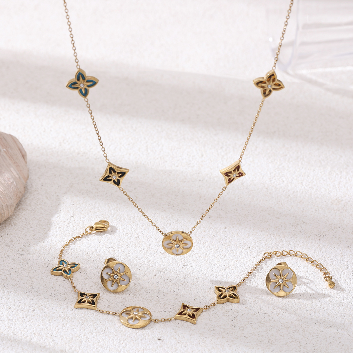 Taina set de joyería de acero inoxidable estrella de moda personalidad collar de cadena de clavícula ligero lujo nicho no desvanecerse