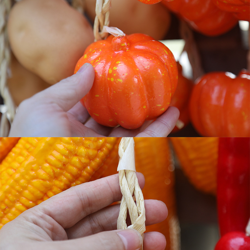 Simulation vegetable fruit farmhouse red pepper fake corn garlic peanut restaurant courtyard model decoration hanging string 