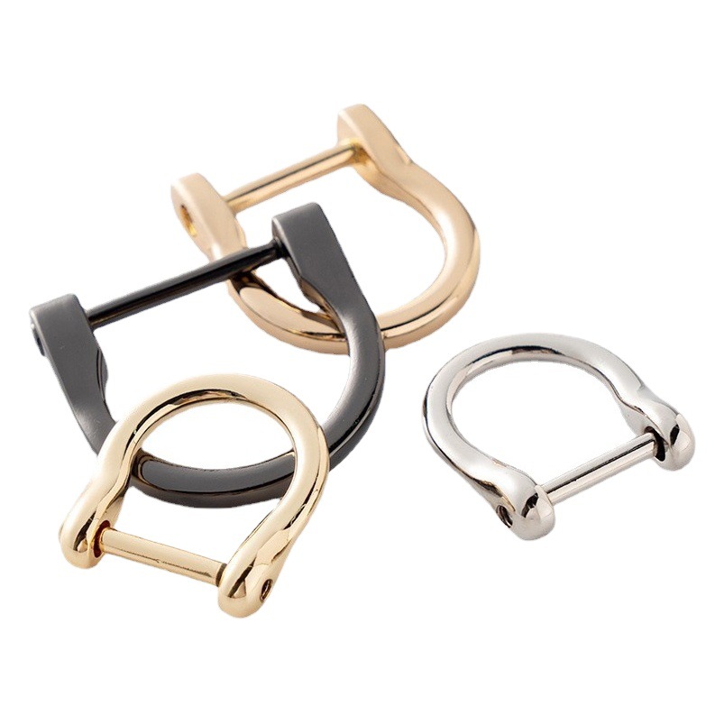 Hebilla de herradura hebilla de metal tornillo D Hebilla desmontable D anillo hebilla de herradura hebilla de las mujeres accesorios de reparación hebilla en stock al por mayor image 1