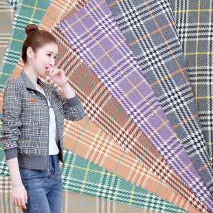 Spot shoes and hats luggage plaid fabric tr stretch yarn-dyed plaid spring and autumn suit jacket fashion fabric
