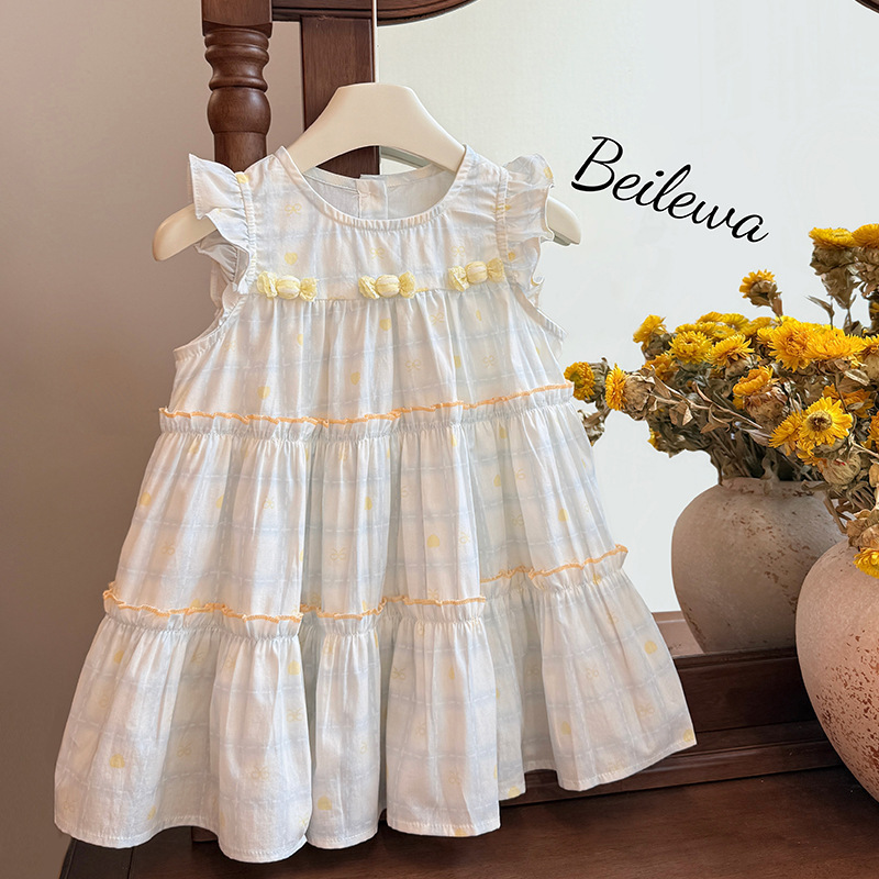 Girls' Summer Pure Cotton New Fashion Candy-Colored Dress, Korean-Style Trendy Children's Dress for Baby Girls Girls' Summer Pure Cotton New Fashion Candy-Colored Dress, Korean-Style Trendy Children's Dress for Baby Girls