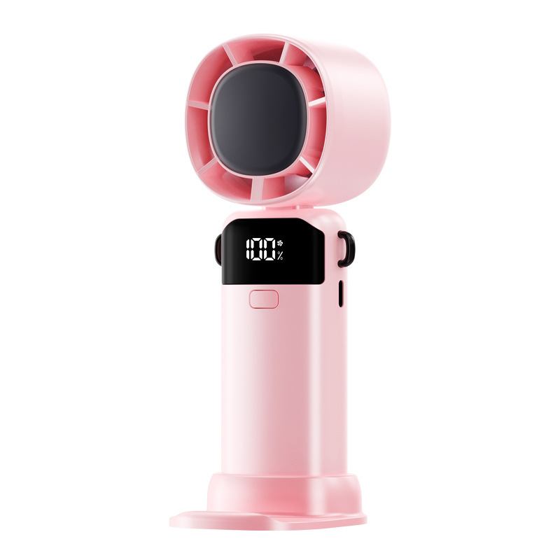 国境を越えた新しい高速小型ファンハンドヘルド折りたたみ USB 充電式デスクトップオフィス屋外強風扇風機|undefined