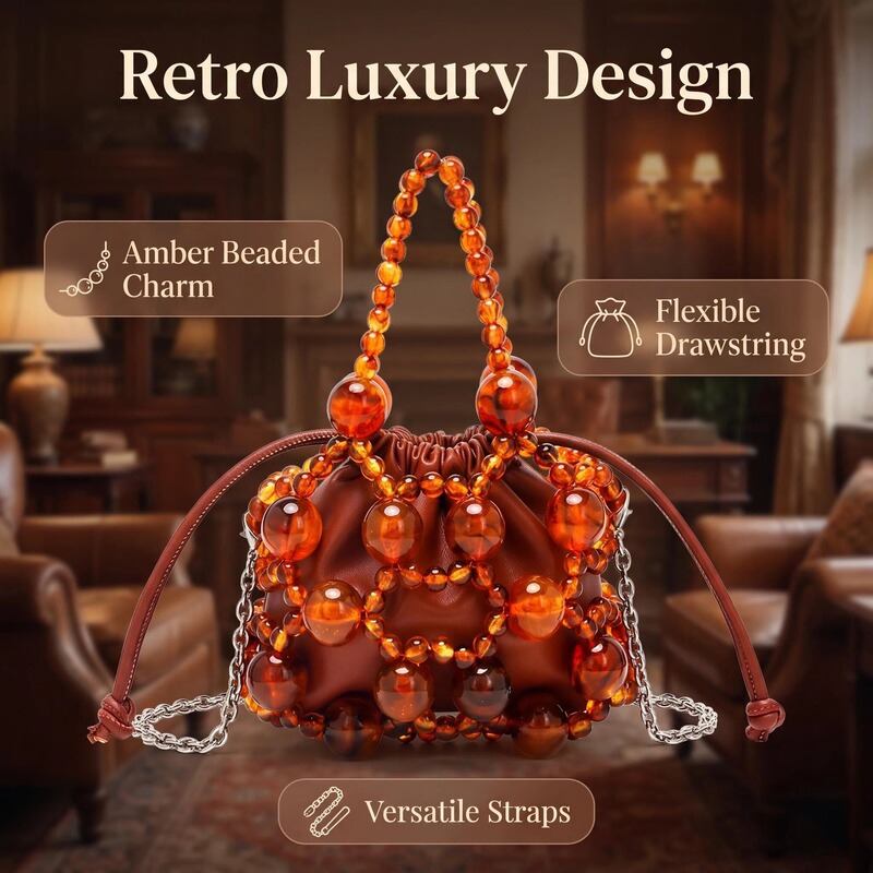 New cross-border evening bag, pearl handbag, elegant women's chain bag, simple and stylish handmade basket bag for women New cross-border evening bag, pearl handbag, elegant women's chain bag, simple and stylish handmade basket bag for women