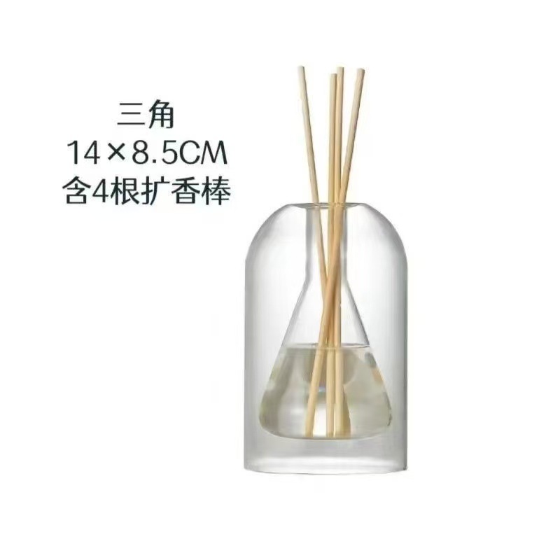 Botella de vidrio fragrante lujosa simple ins viento no impresión estilo botella de aceite esencial frasco fragrante simple no fuego frasco fragrante
