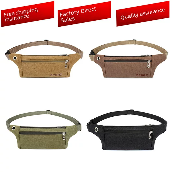 Men's Canvas Mobile Phone Waist Bag Breathable Outdoor Sports Mountaineering Chest Bag Construction Site Work Stall Men's Mobile Phone Bag