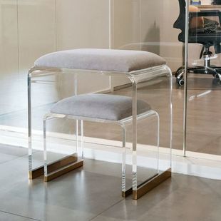 Modern Simple Acrylic Shoe Changing Small Stool Transparent Durable Makeup Stool New Balcony Creative Door Zhaozhi Zheng