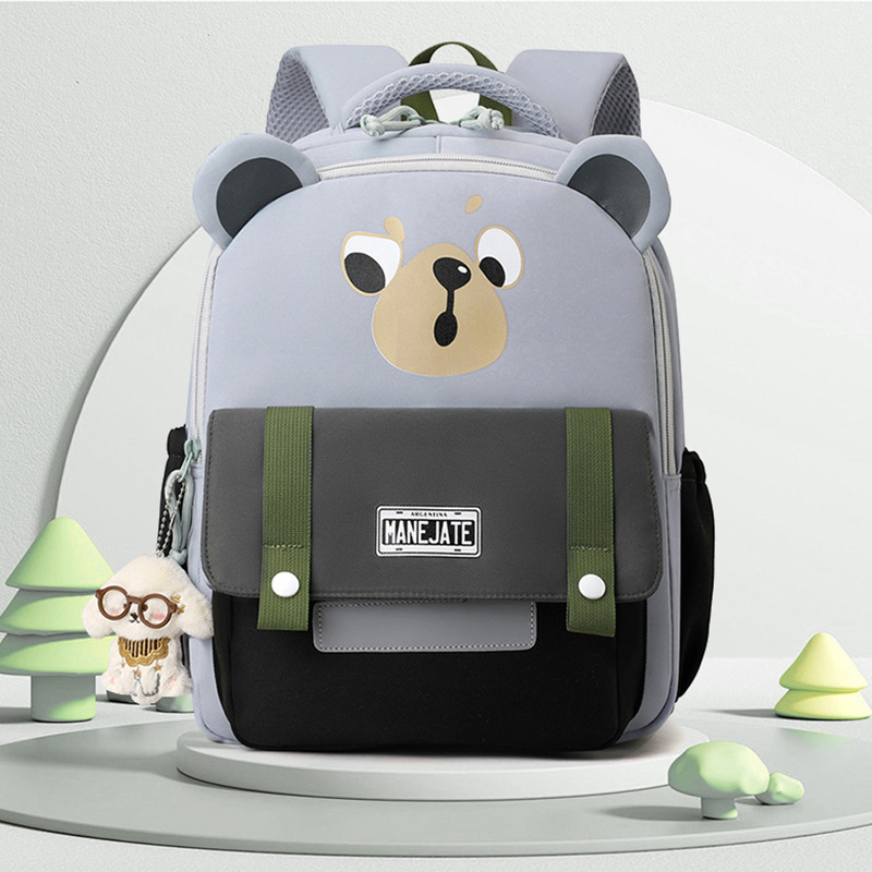 Cartoon Bear Kids Big Class Kindergarten Mochila para niñas de grado uno y dos mochilas para niños respirables