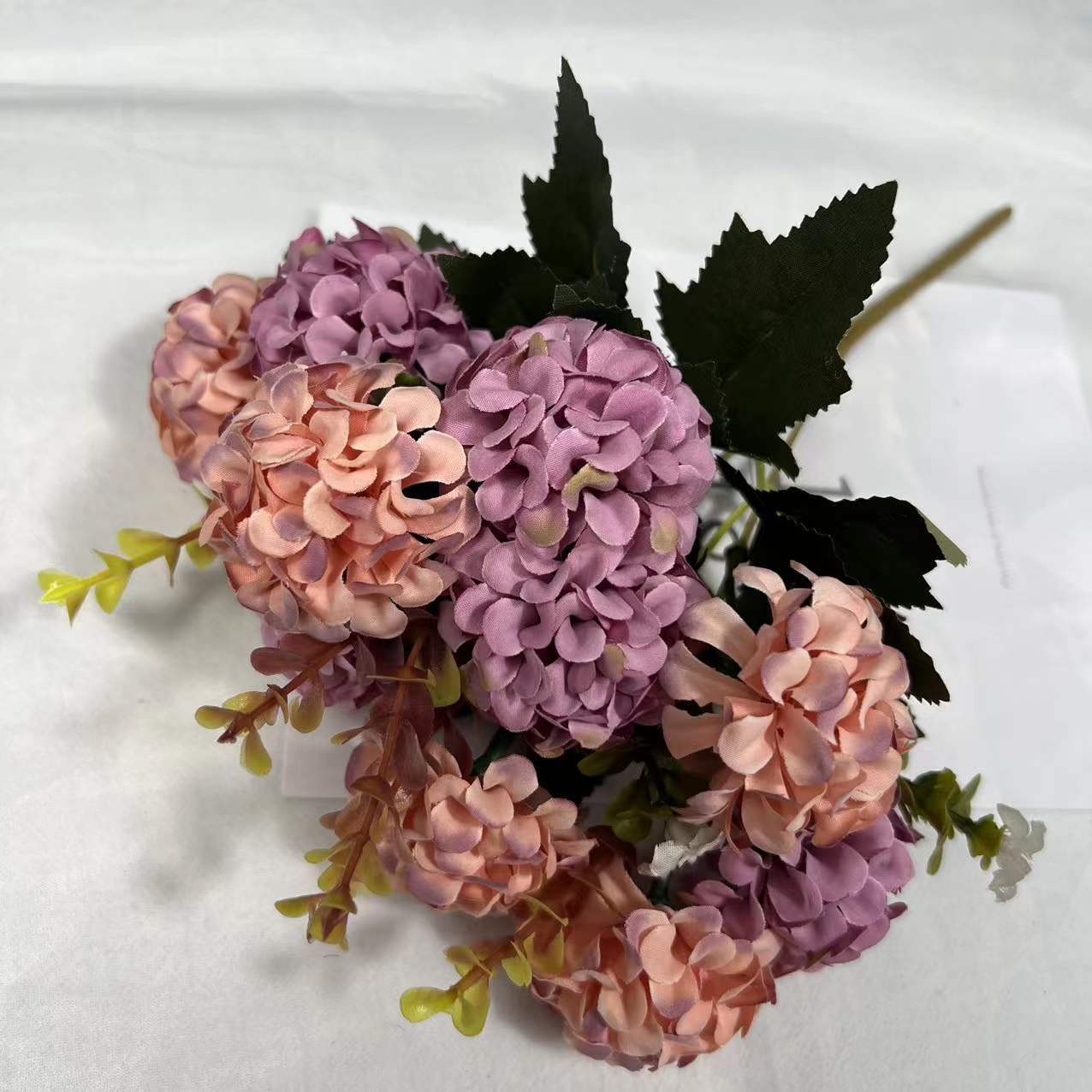 Hortensia artificial 10 cabezas, bola fortuna, decoración hogar, sala, dormitorio, estudio, flor de seda, arreglo floral.