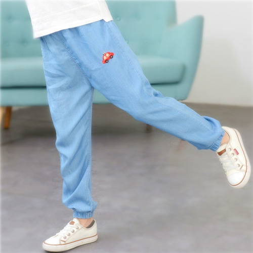 Children's anti-mosquito pants for outer wear, summer thin jeans, baby trousers, trendy summer trousers for boys and girls, small and medium-sized children