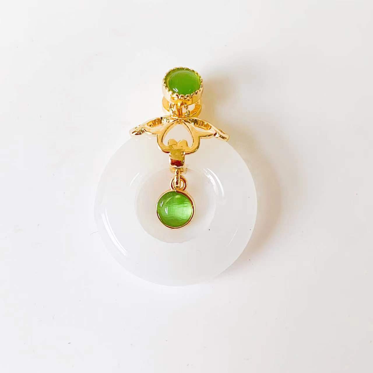 1 Piece Copper Artificial Pearls Cat's Eye Stone Zircon Geometric Charms Jewelry Accessories display picture 12