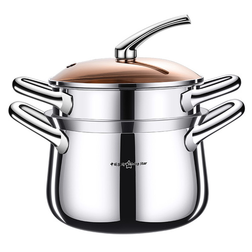 Multi-function fryer household small fryer 304 stainless steel multi-purpose pot steaming, shabu-shabu and frying multi-function soup pot