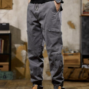(Cross-border trading), elastic demi-season travel trousers for leisure, with embroidery, loose fit