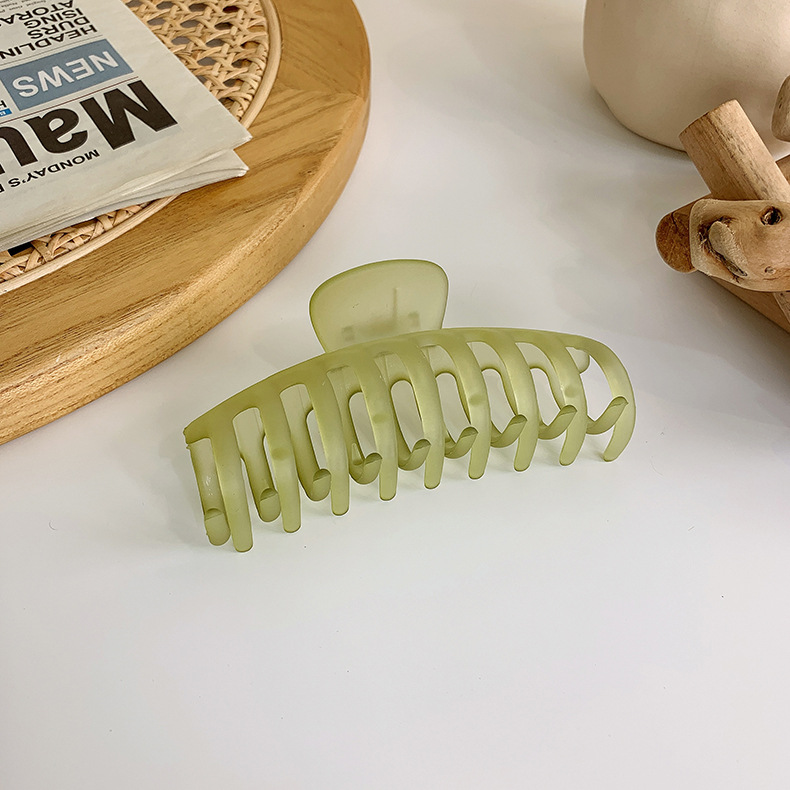 Simple Transparent Milk Tea Green Large Catch Clip Wholesale Nihaojewelry display picture 9