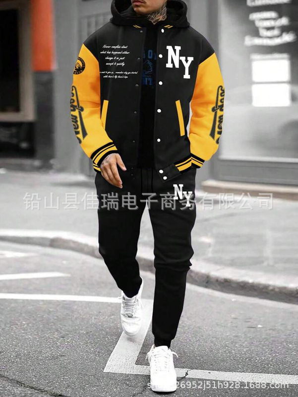 TEMU速卖通亚马逊MLB棒球服夹克3D印花外套开衫长裤套装源头批发|undefined