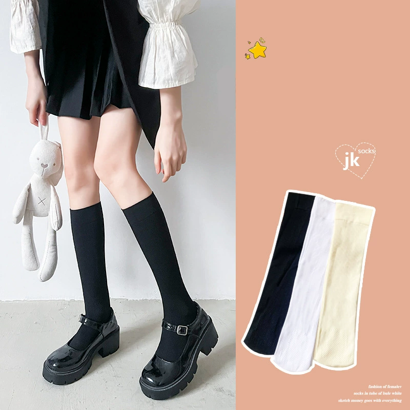Summer thin student pleated skirt, knee socks