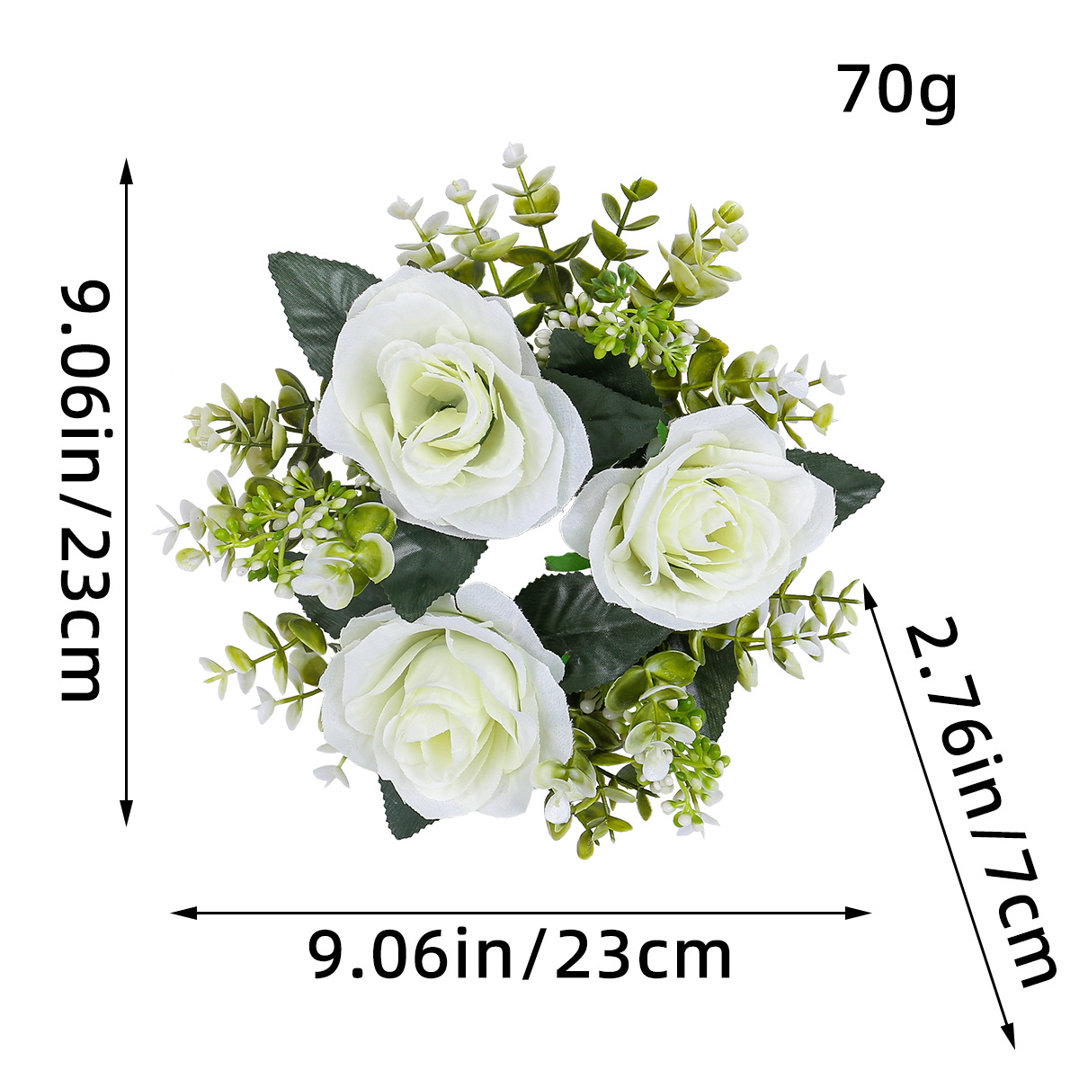 Simulación transfronteriza flor candelabro guirnaldas decoración de mesa de comedor decoración rosa vela taza atmósfera props decoración