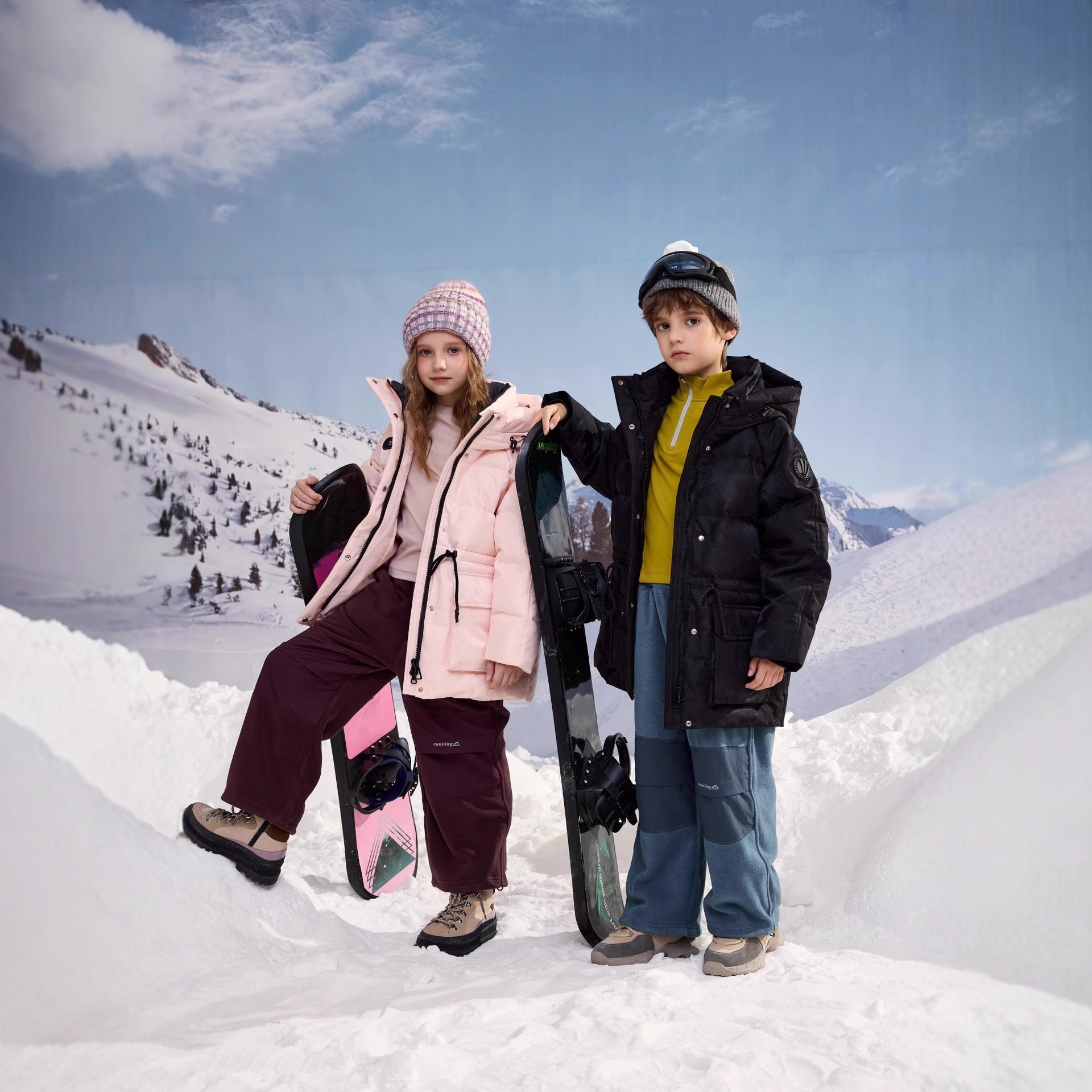 可搭配亲子男女童抽绳装饰加厚羽绒服童装冬季鸭绒外套面包服6613