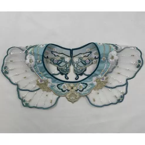 Green, with embroidery