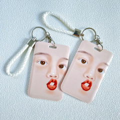 Public transport card case student meal card kindergarten pick-up card work permit campus access card case cute face library card 