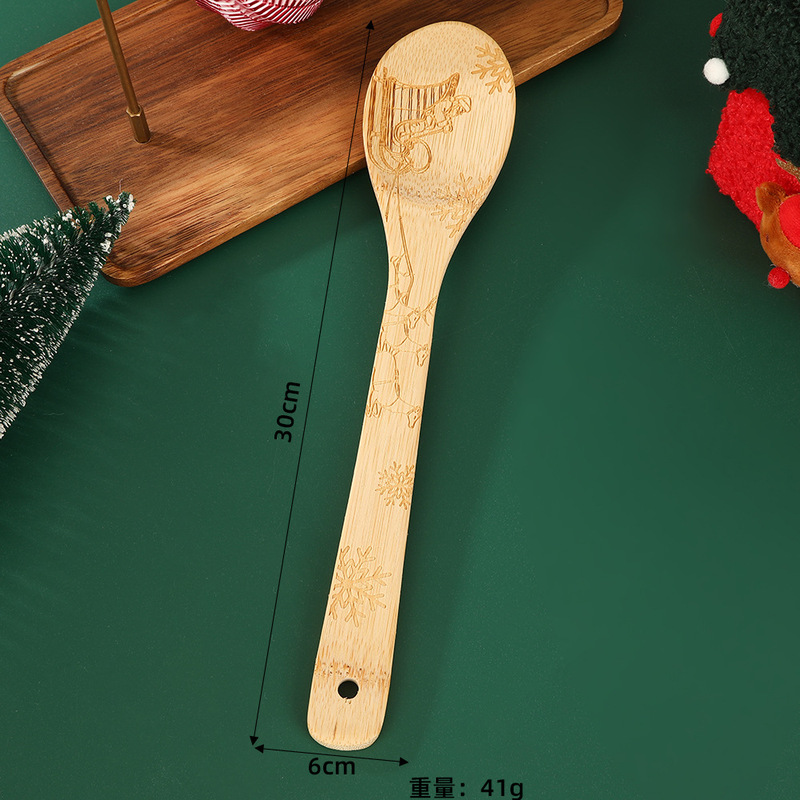 外国貿易クリエイティブかわいいクリスマス食器シャベル木製シャベル調理デザインフォークとスプーンセット木製食器卸売|undefined