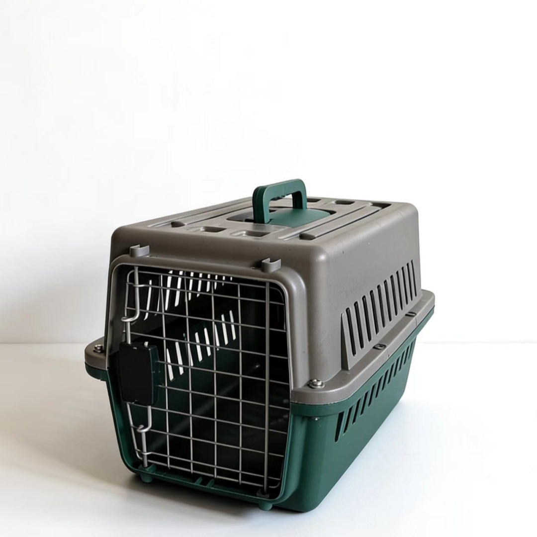 Caja de Transporte Aéreo para Mascotas de Plástico PP Portátil para Viajes en Avión