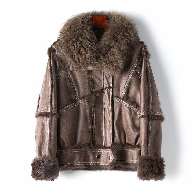 Women's Clothing A small number of clothing spring and autumn women's rabbit Haining 2024 new wool collar real fur coat_voghion.com