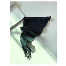 日系复古简约纯色亚麻三角巾文艺复古高级感春夏薄款护颈小领巾女