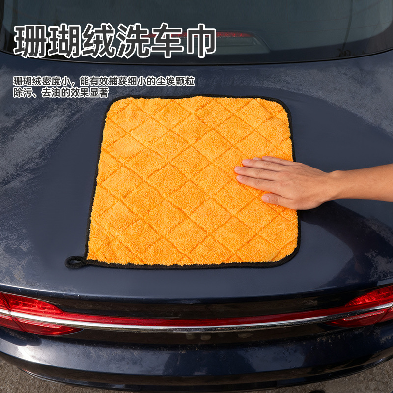 Wholesale transfronterizo doble cara espesa absorción toallas de limpieza de cocina toallas de limpieza de catering coral toallas gruesas duraderas