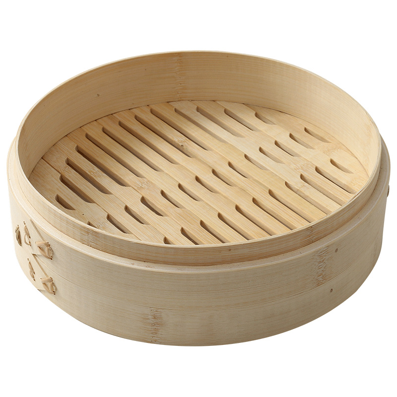 Vaporera de bambú tejida a mano Zhongfa de tres niveles para cocinar bollos y mantou, utensilios de cocina para el hogar, venta al por mayor