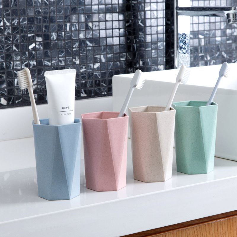 厚みのあるマウスウォッシュカップ、小麦わら菱形カップ、家庭用カップル歯ブラシウォーターカップ、小麦風味のウォッシュカップ卸売|undefined