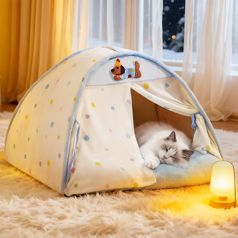 加厚保暖半封闭安全感睡窝帐篷狗窝四季通用