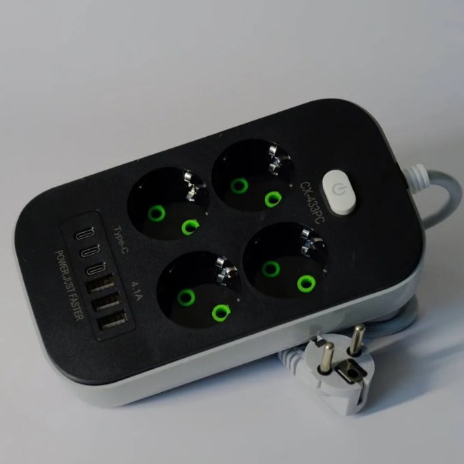 Filtro de red 4 enchufes 3 tipo-C y 3 USB con interruptores de venta caliente en Rusia