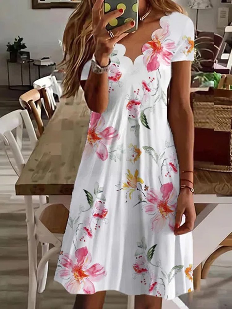 , Wish, , Independent Stores: New Summer European And American Women's Clothing, Digital Print V-neck_ecoleips.com