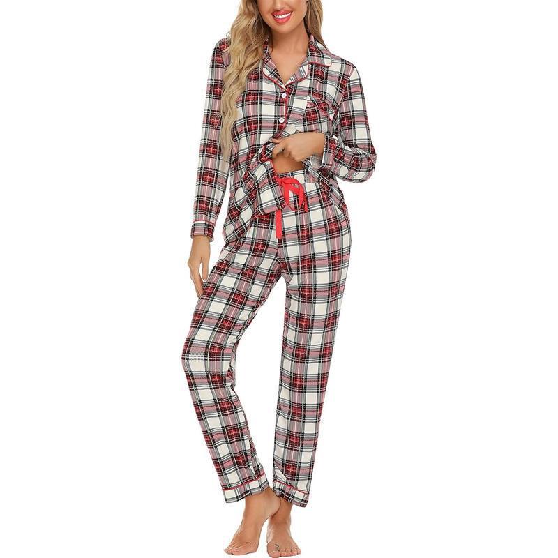 Z 19059 Women's Plaid Print Pajamas 女士家居服 Z 19059 Women's Plaid Print Pajamas 女士家居服