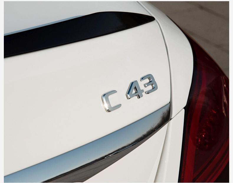 Mercedes-Benz C-Class: C200L, C180L, C260L – upgrade to C43 AMG with side fender emblems, rear emblems, and trunk emblems