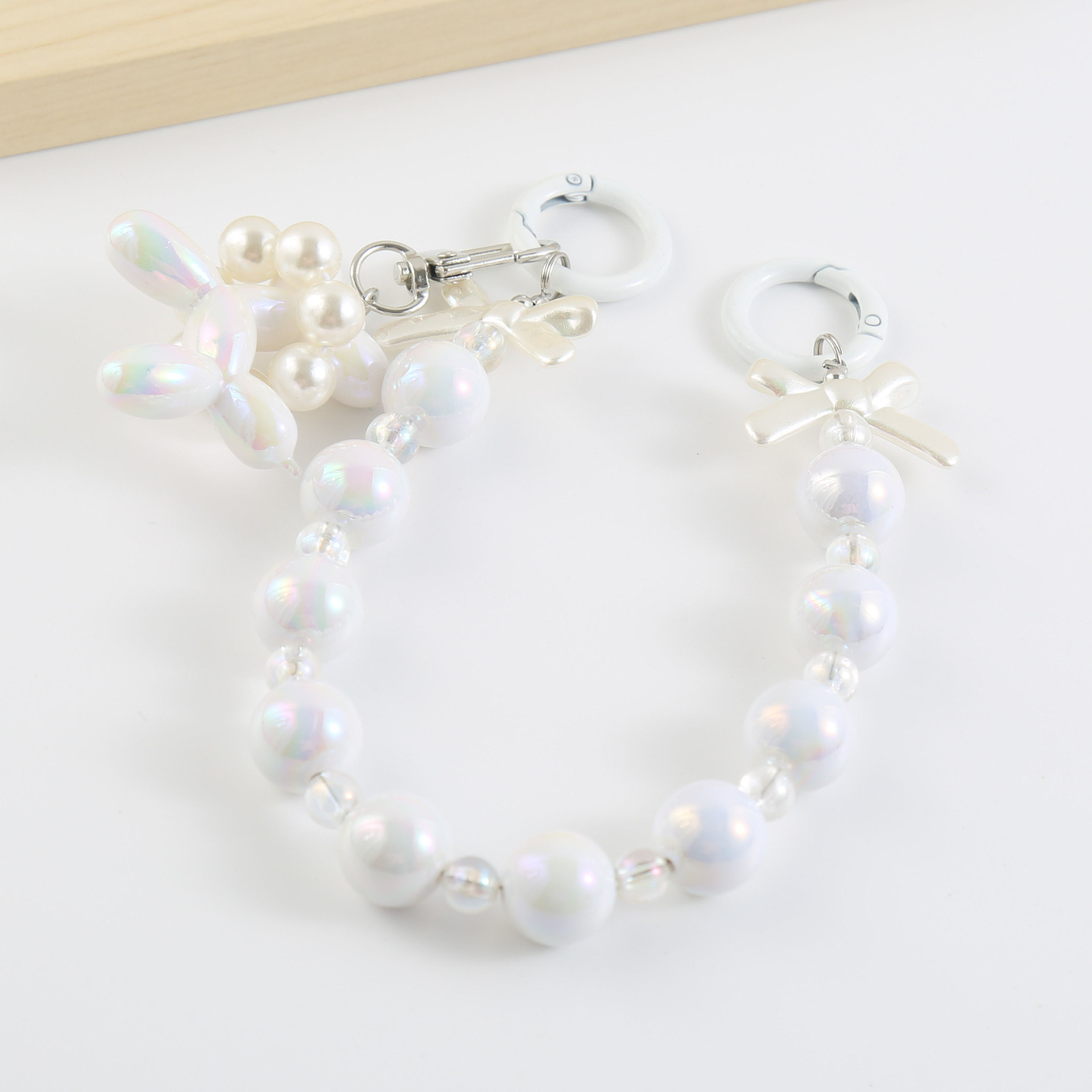 TikTok CADENA DE TELÉFONO MÓVIL adornos decorativos doble hebilla colgante Globo perro colgante DIY teléfono móvil Shell cadena hecha a mano con cuentas