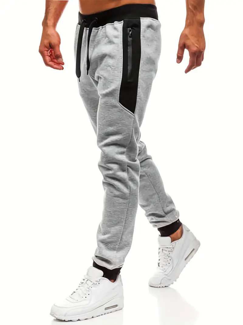 Men's Fleece-Lined Joggers – Slim Fit Workout Pants With Zipper Accents (S-3XL, 6 Colors, Machine Washable)_voghion.com