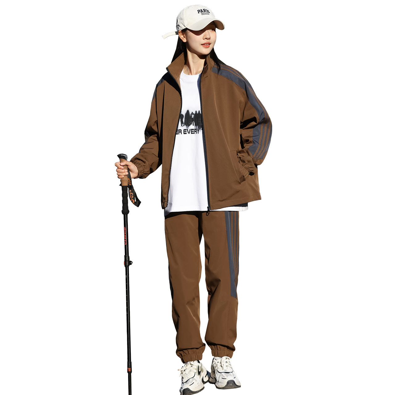 2025 primavera y otoño juego deportivo chaqueta de cuello de pie juego de chaqueta de carga impermeable al aire libre