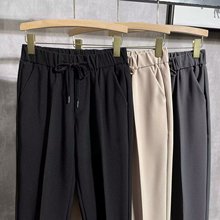 2025卫裤时尚中年纯色长裤休闲百搭男装2022年秋季口袋单